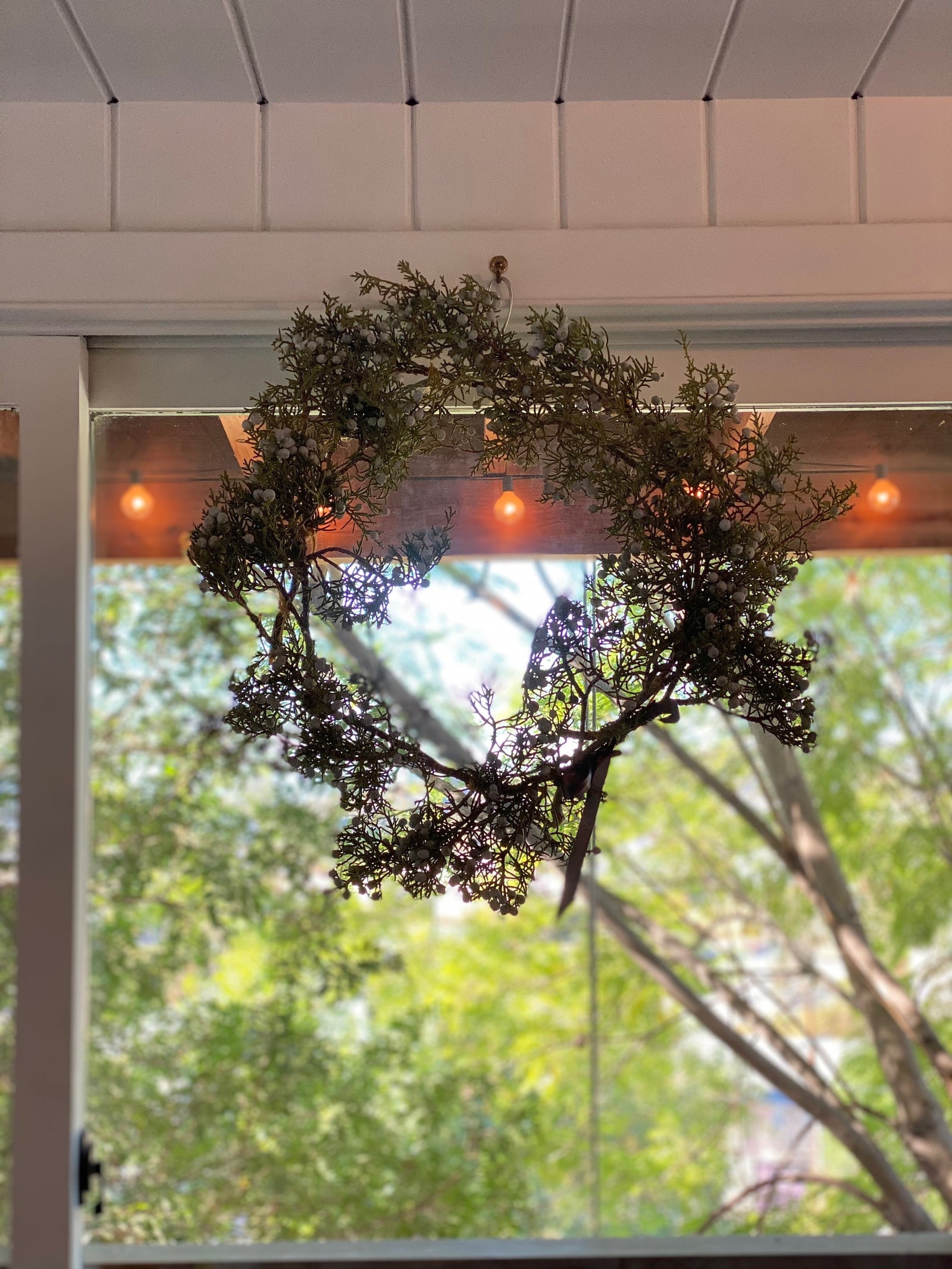Assembling a Juniper Wreath