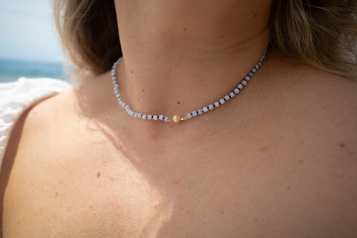 BLUE LACE AGATE NECKLACE - Beatricevalenzuela.com