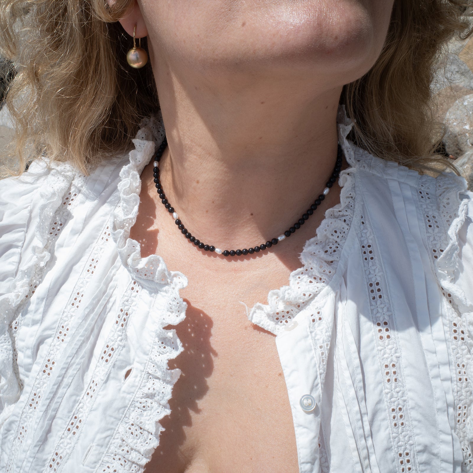 Beatrice Valenzuela - ONYX & PEARL NECKLACE