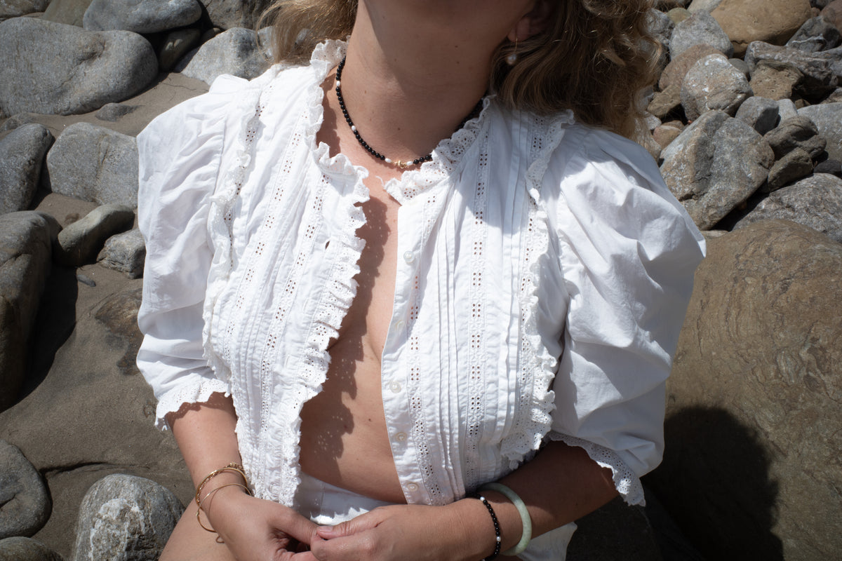 ONYX & PEARL NECKLACE - Beatricevalenzuela.com
