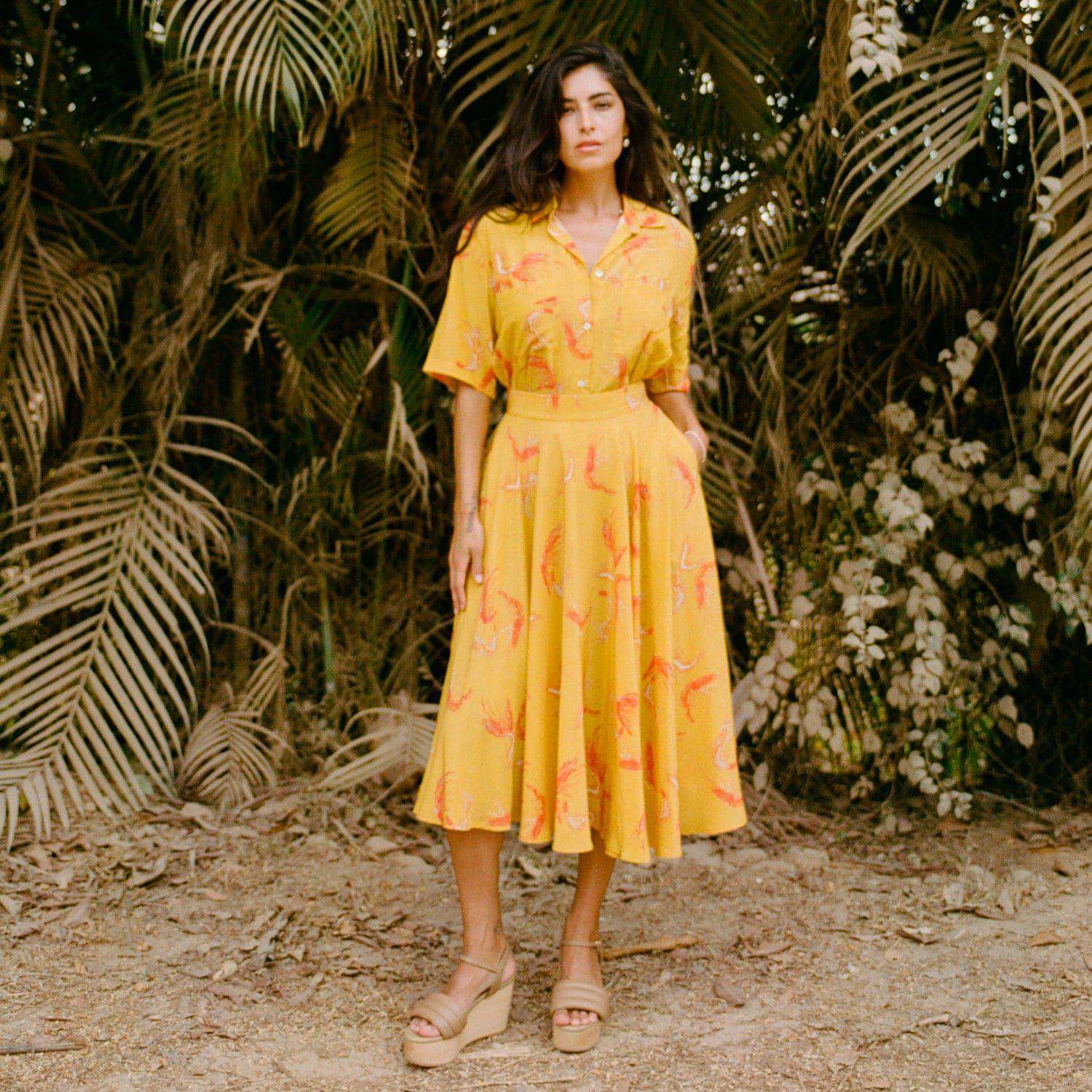 Beatrice Valenzuela - RIDING SKIRT MANTEQUILLA CAMARÓN SILK