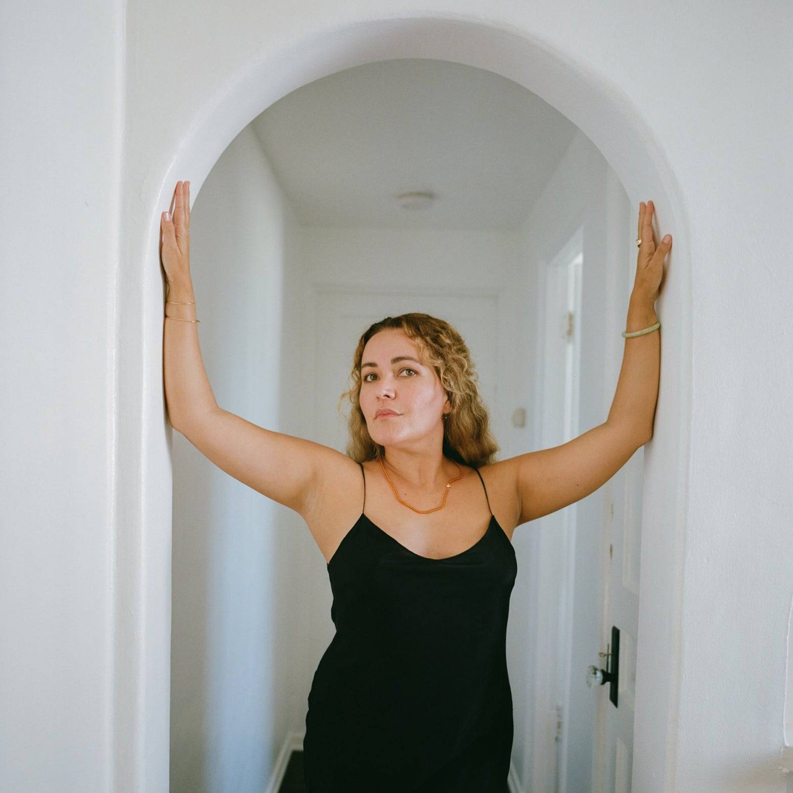 Beatrice Valenzuela - MIDI SILK SLIP BLACK