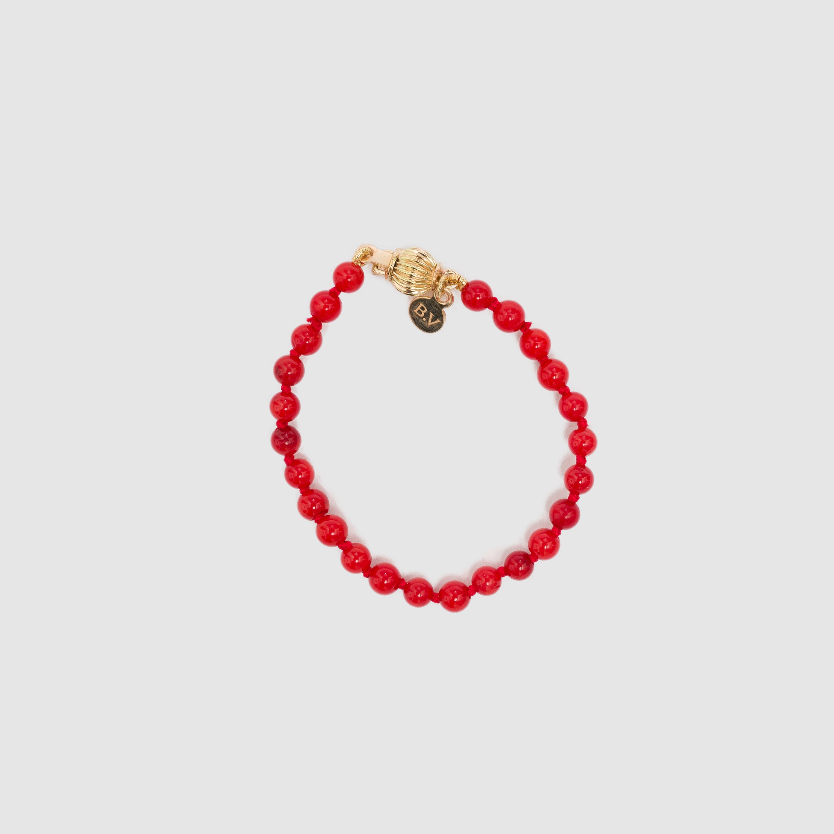 Baby Clover Enamel Cord Bracelet Rose / Red