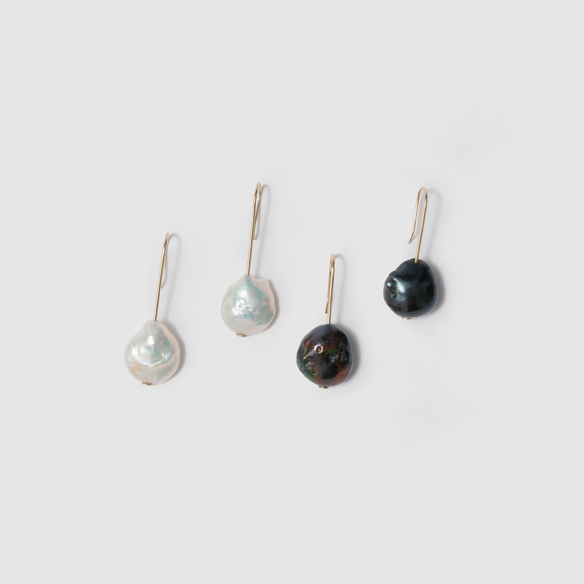 Beatrice Valenzuela - WHITE BAROQUE PEARL EARRINGS