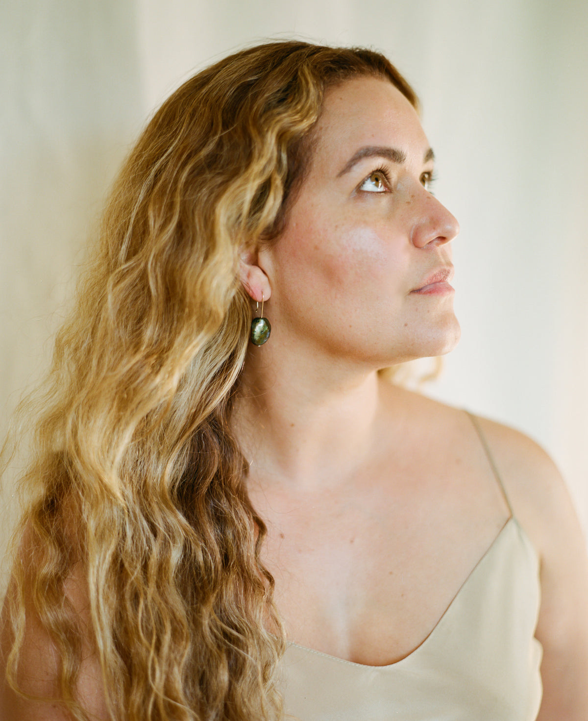 Beatrice Valenzuela - BLACK BEETLE PEARL EARRINGS
