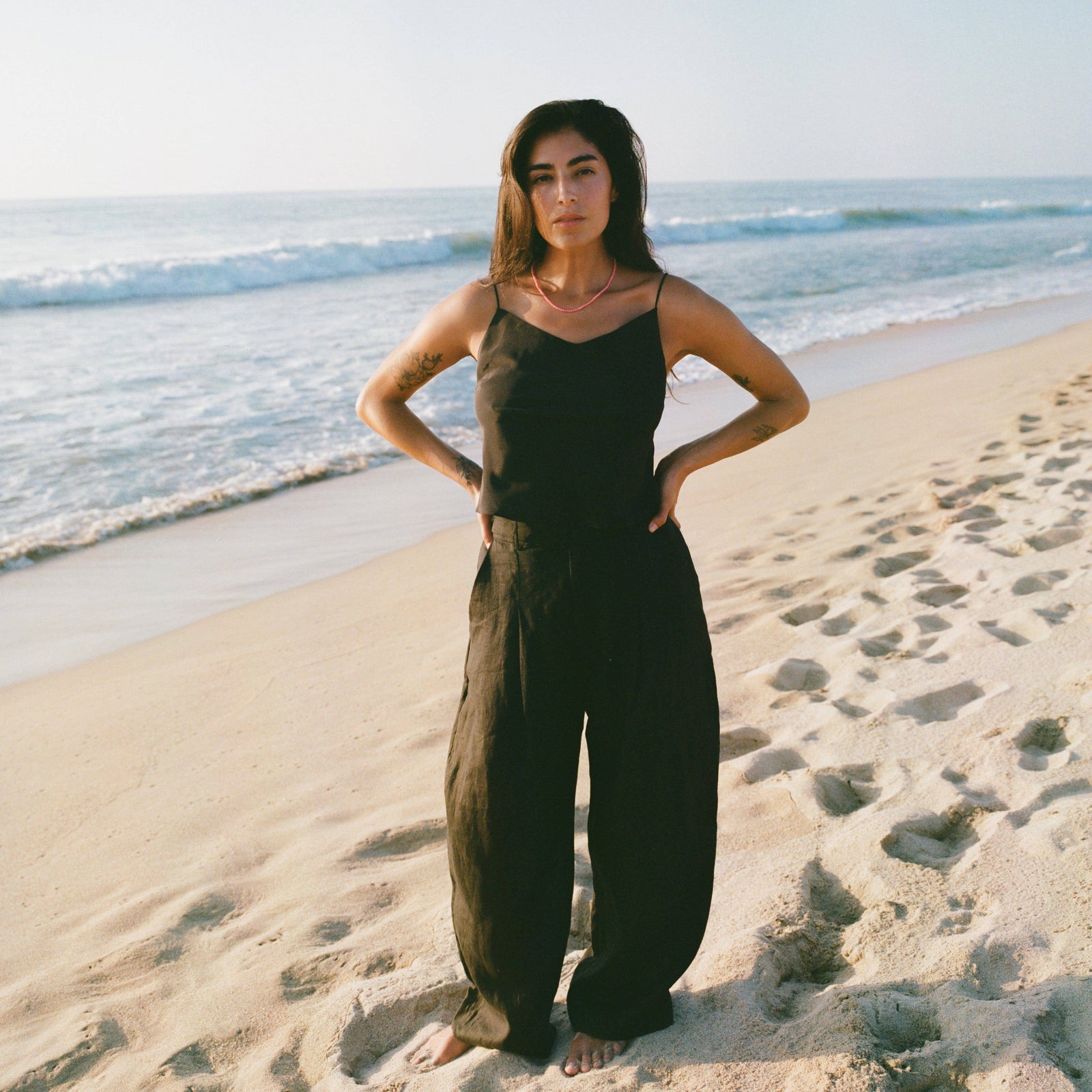 Beatrice Valenzuela - CAMISOLE SILK SLIP BLACK